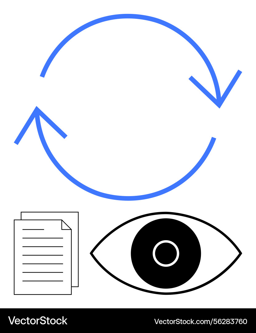 Data and process cycle with review monitoring Data and process cycle with review monitoring vector image