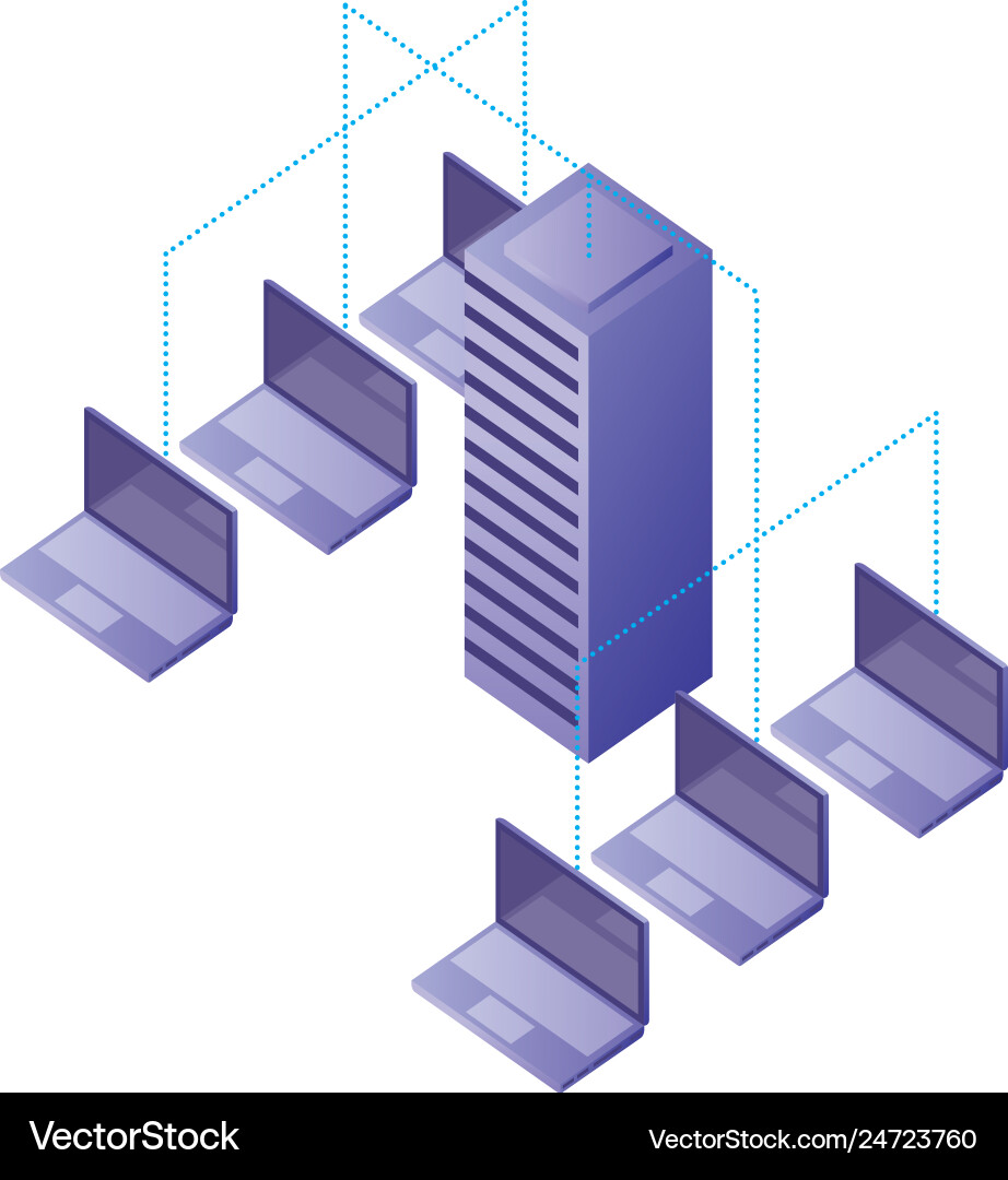 Datenbank-Server-Verbindung übertragen Daten Laptops Datenbank-Server-Verbindung übertragen Daten Laptops vektorbild