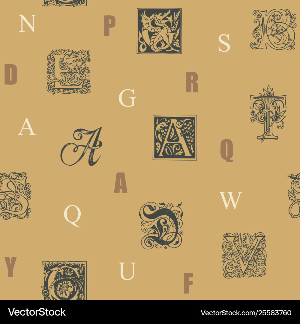 Elegant Initial Letter Pattern vector image