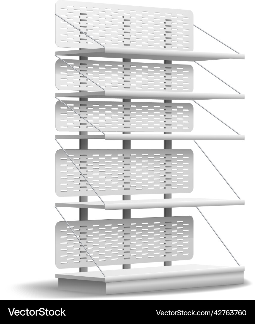Empty store shelf realistic supermarket multi Empty store shelf realistic supermarket multi vector image