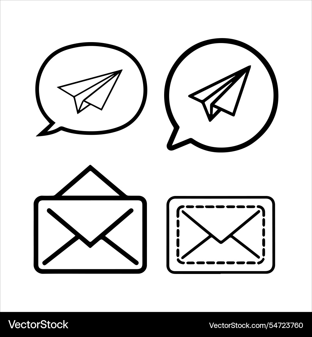Envelope mail icon set web buttons file Vector Image