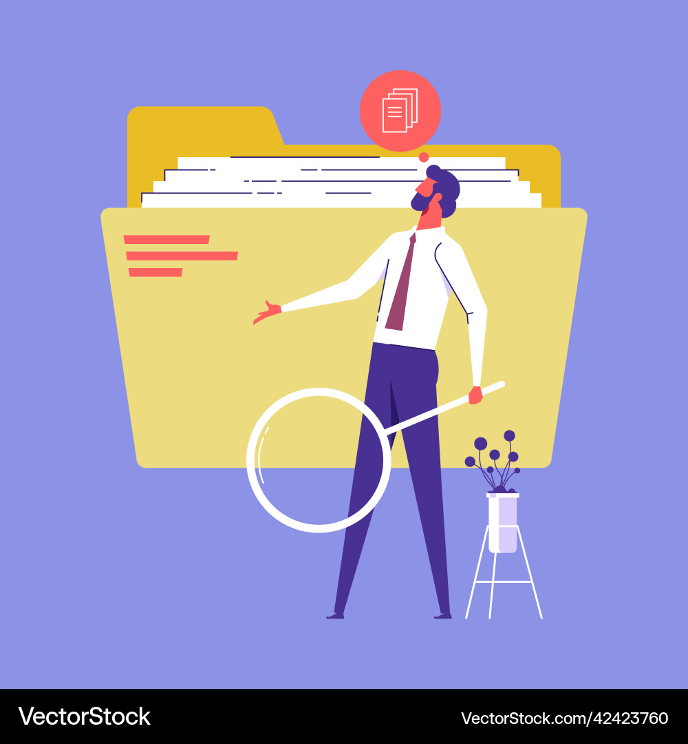 Find errors and problems in file paperwork Find errors and problems in file paperwork vector image