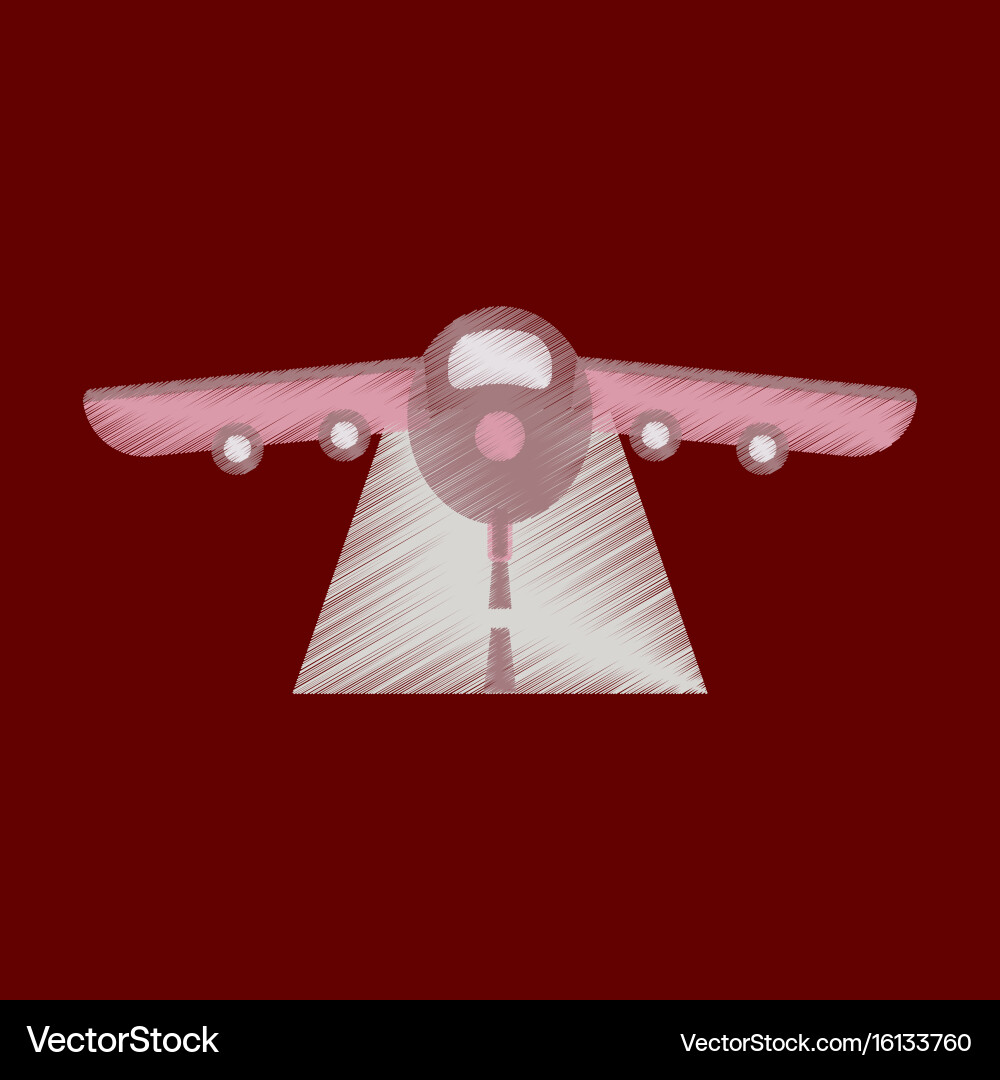 Flat icon in shading style airplane runway Vector Image