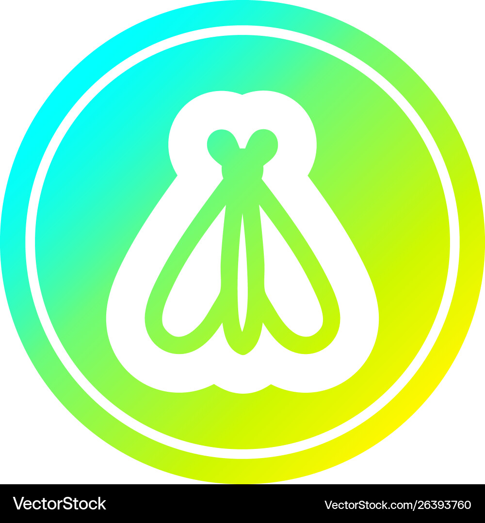 Flying insect circular in cold gradient spectrum Vector Image