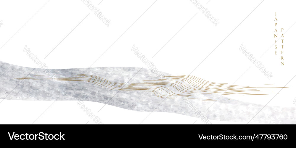 Hand drawn wave element with japanese pattern Vector Image