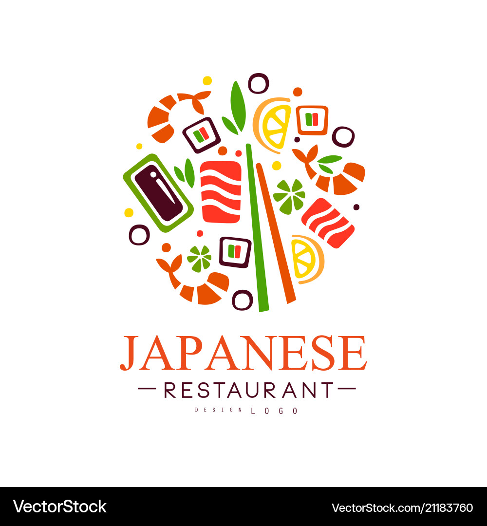 Japanese restaurant logo design authentic Japanese restaurant logo design authentic vector image