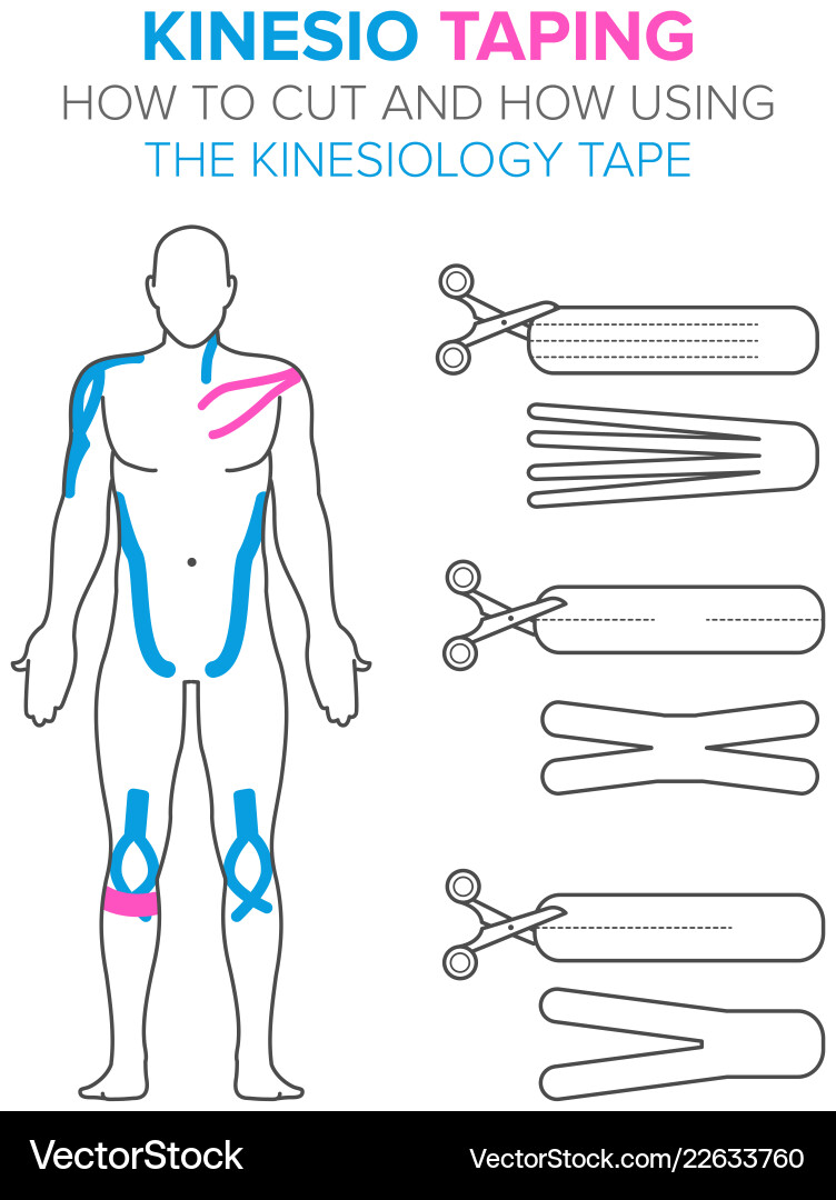 Kinesio taping how to cut and using Kinesio taping how to cut and using vector image