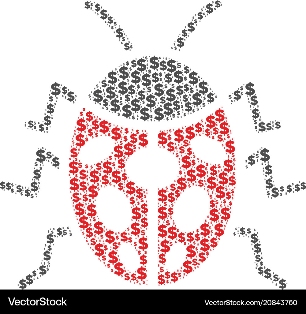 Ladybird bug composition of dollar and dots Vector Image