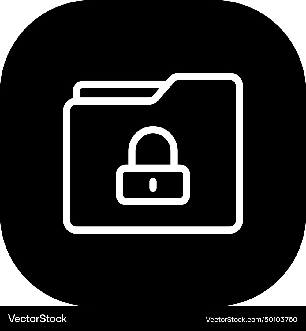 Lock folder security icon with black filled Vector Image