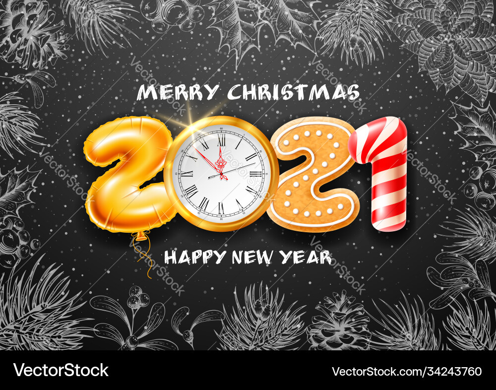 Merry christmas and happy new year greeting card Merry christmas and happy new year greeting card vector image