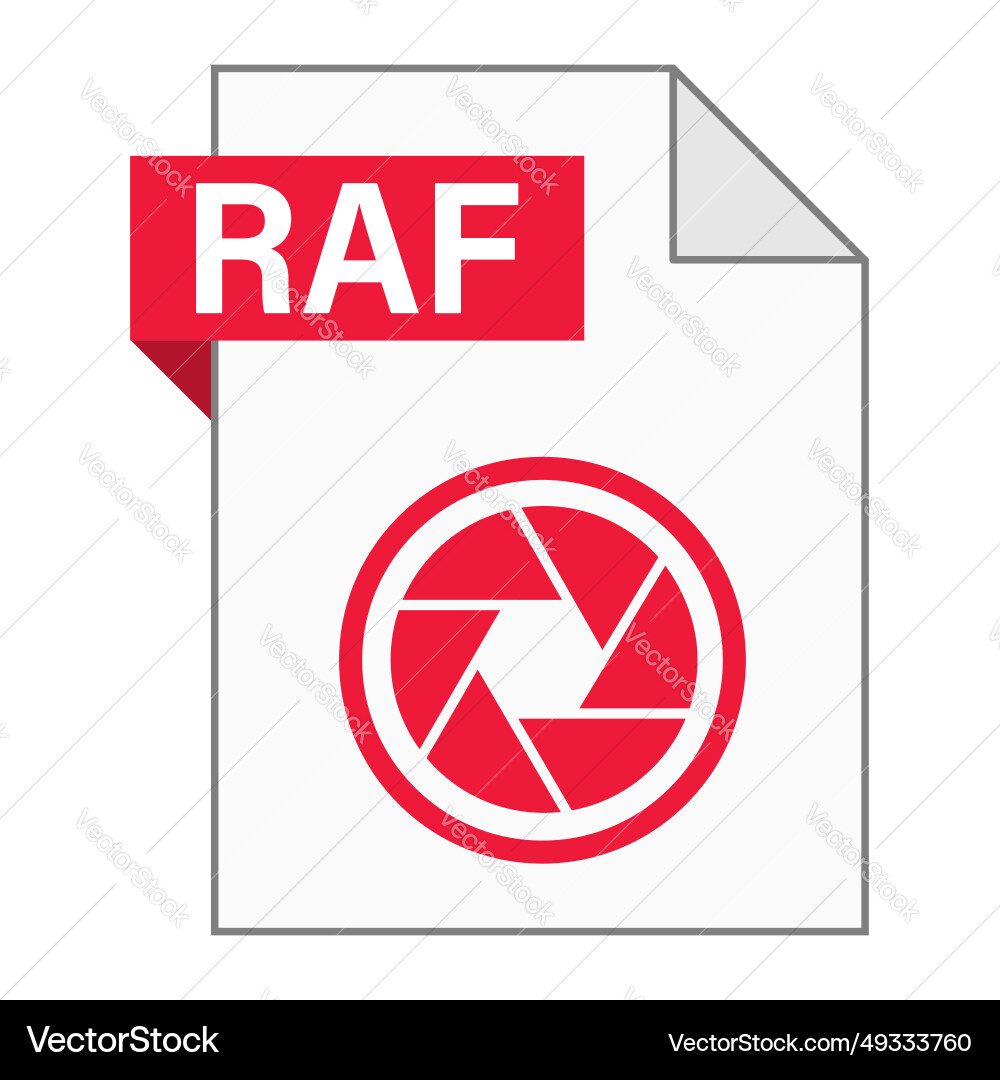 Modern flat design of raf file icon for web Vector Image