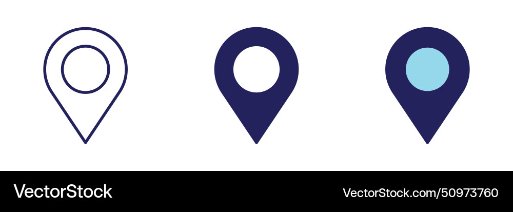 Pin icon - navigation set Vector Image