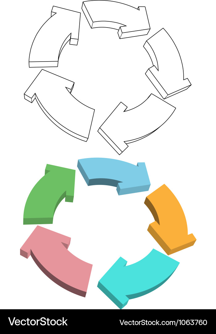 Recycle Cycle Arrows - Colorful Loop vector image