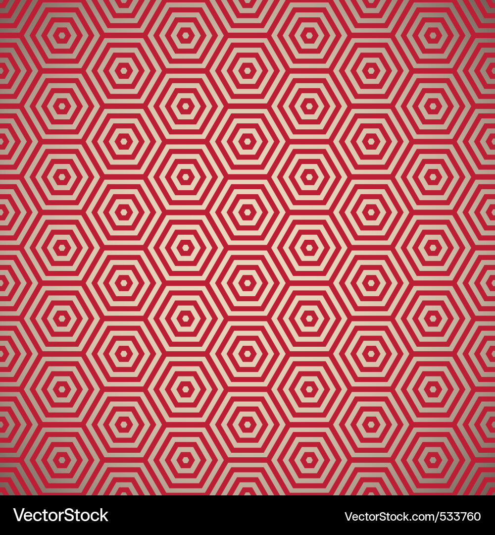 Retro Red Hexagon Pattern vector image