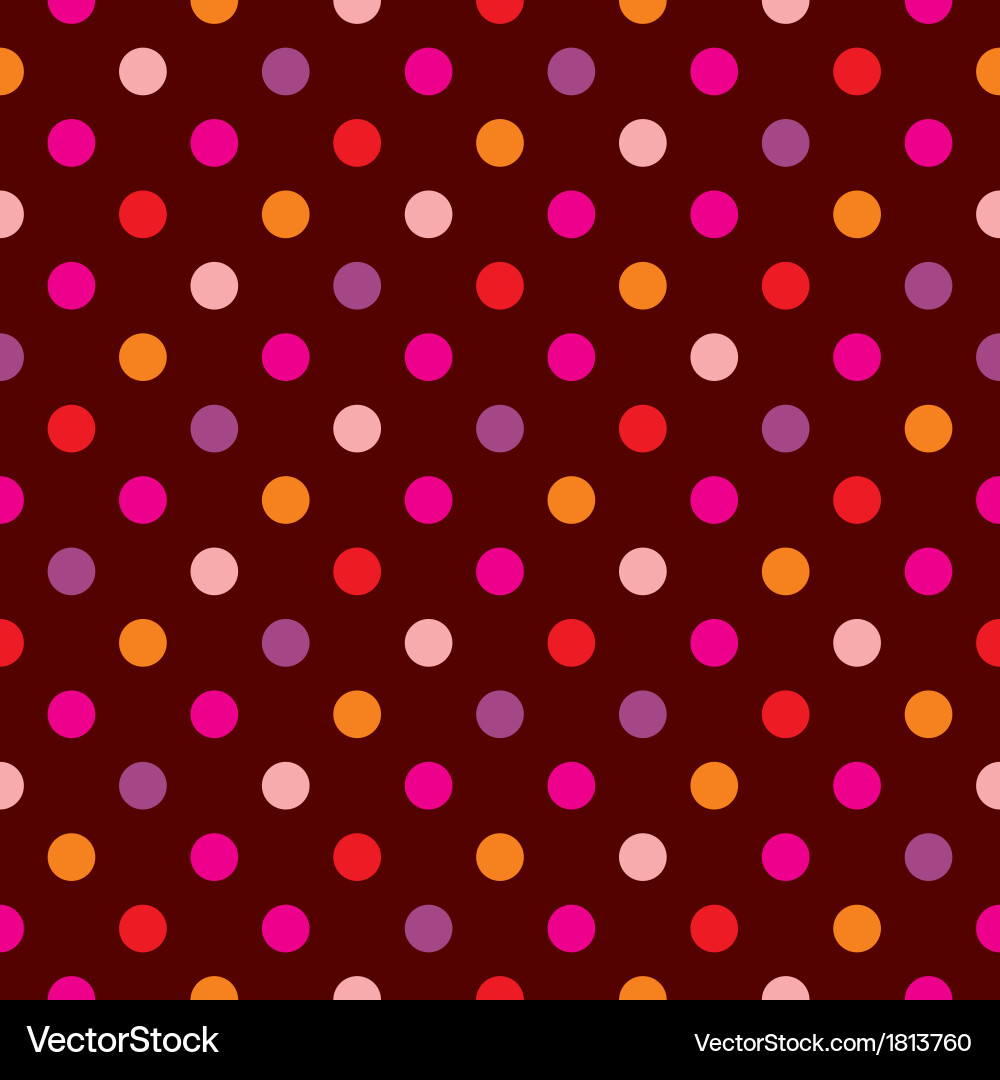 Seamless dark pattern with colorful polka dots vector image
