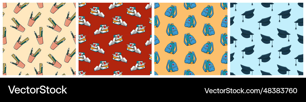 Set of patterns with education elements Set of patterns with education elements vector image