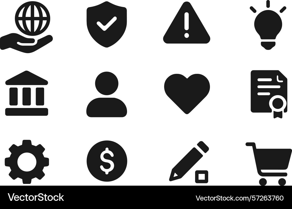 Symbols representing various concepts of security vector image