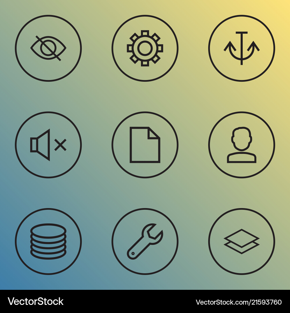 User icons line style set with armature folder User icons line style set with armature folder vector image