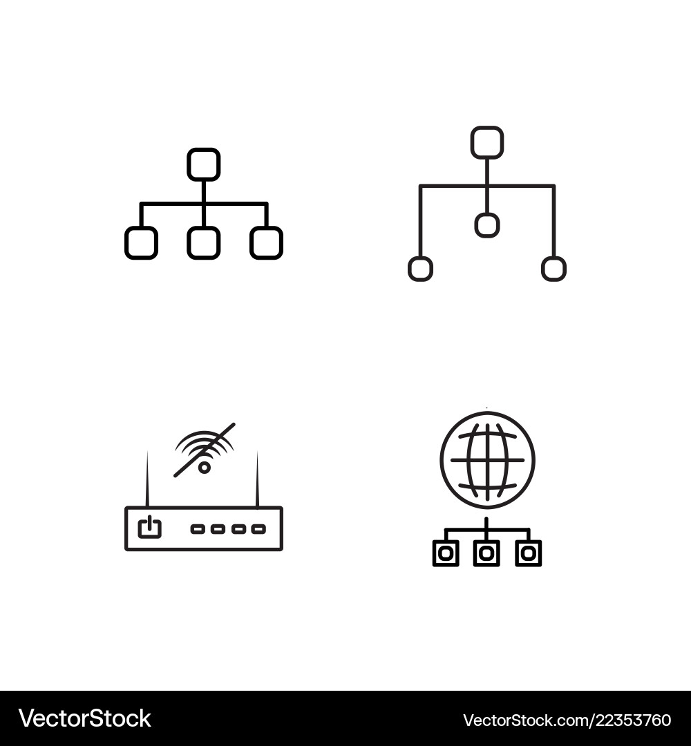 Web simple outlined icons set vector image