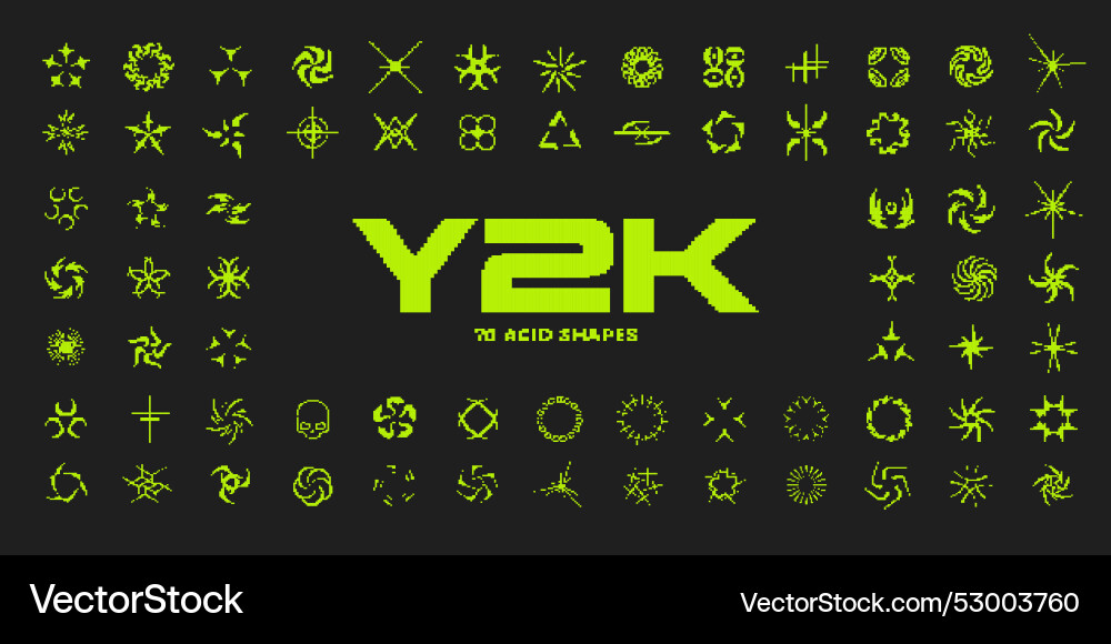 Y2k pixel style asset 8 bit abstract Y2k pixel style asset 8 bit abstract vector image
