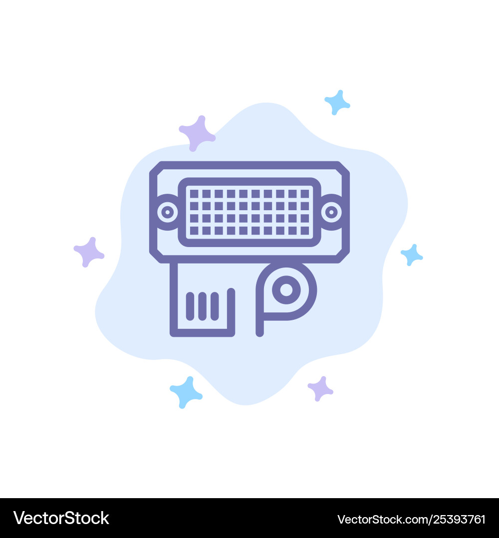 Adapter connection data input blue icon Vector Image