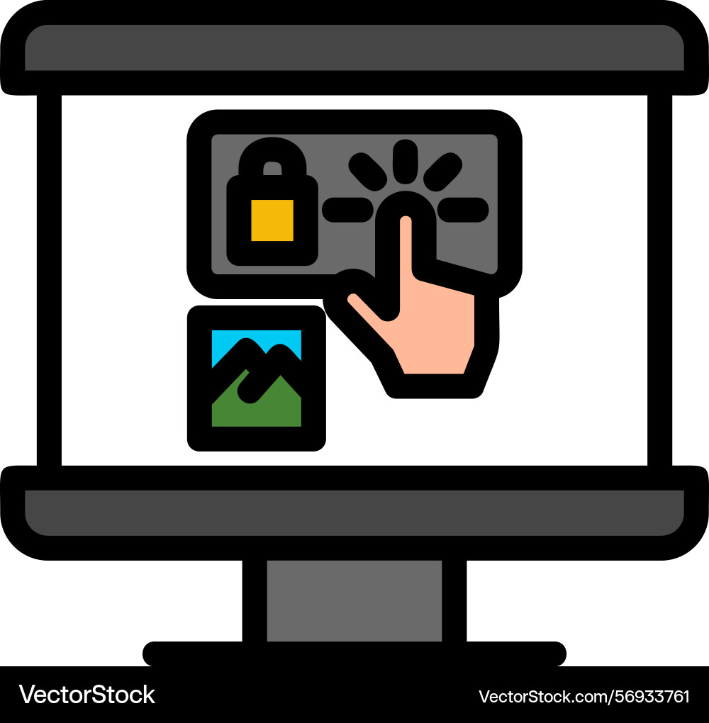 Call to action line filled style icon design vector image