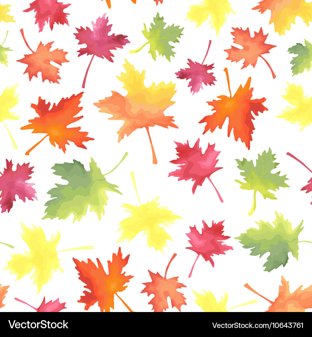 Colorful Autumn Maple Leaves Pattern Vector Image