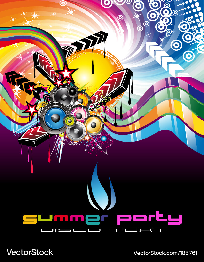 Energetic DJ Party Flyer Vector Image