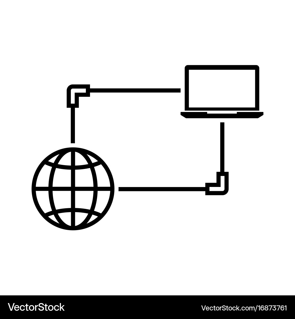 Internet connection data exchange transfer vector image