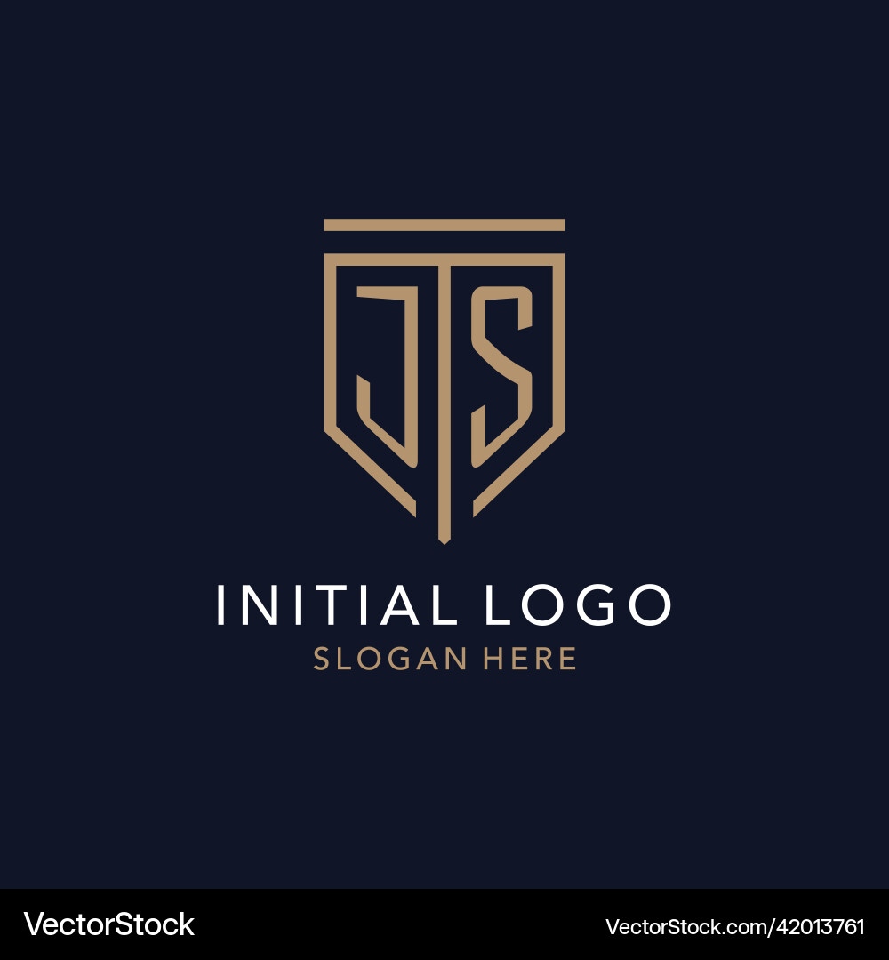 Js initial logo monogram with simple luxury Vector Image