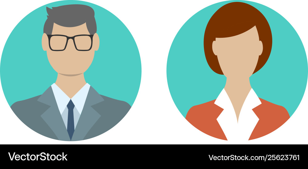 Man and woman avatar profile in flat design male Man and woman avatar profile in flat design male vector image