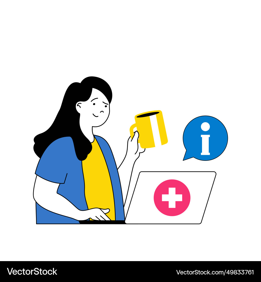 Medical concept with cartoon people in flat design Medical concept with cartoon people in flat design vector image