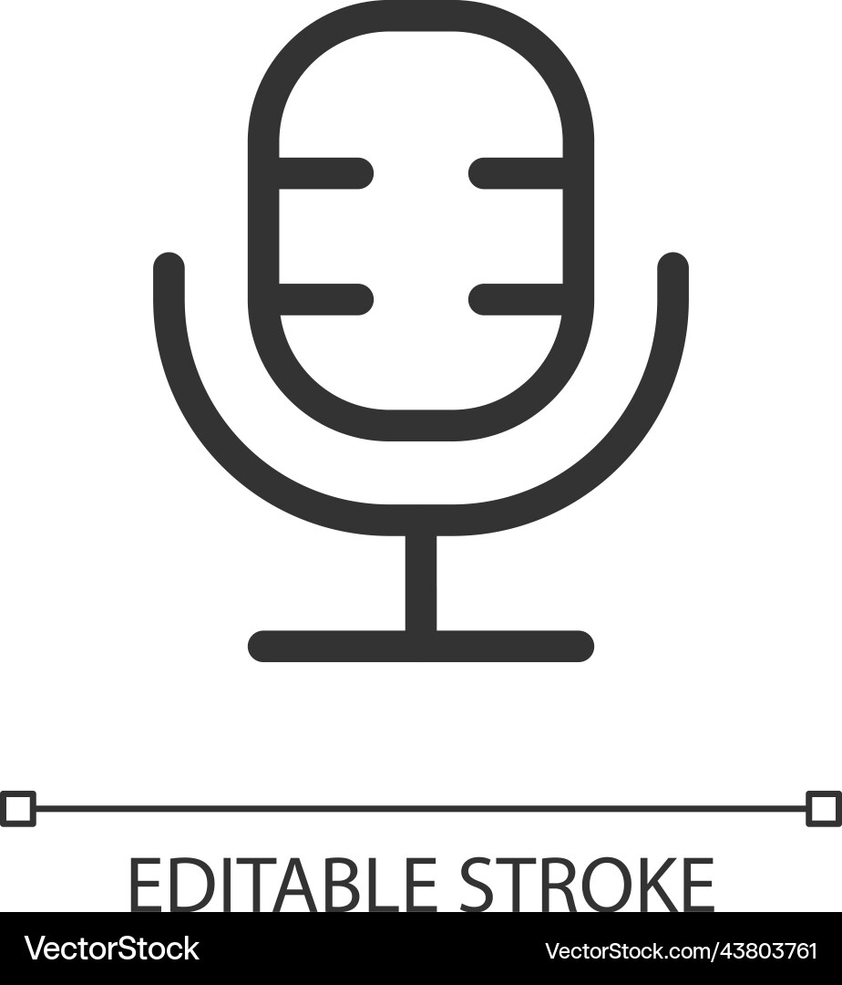 Microphone pixel perfect linear ui icon Vector Image