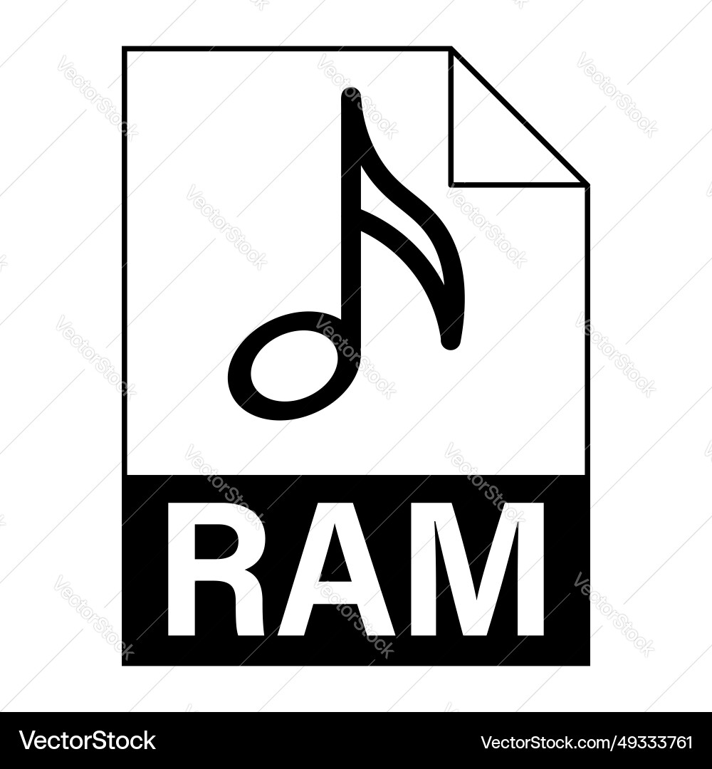 Modern flat design of ram file icon for web vector image