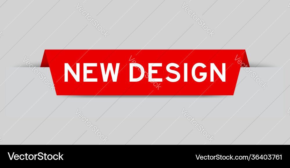 Red color inserted label with word new design Red color inserted label with word new design vector image