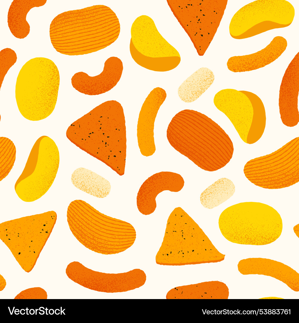 Snacks pattern seamless print of various fast Snacks pattern seamless print of various fast vector image