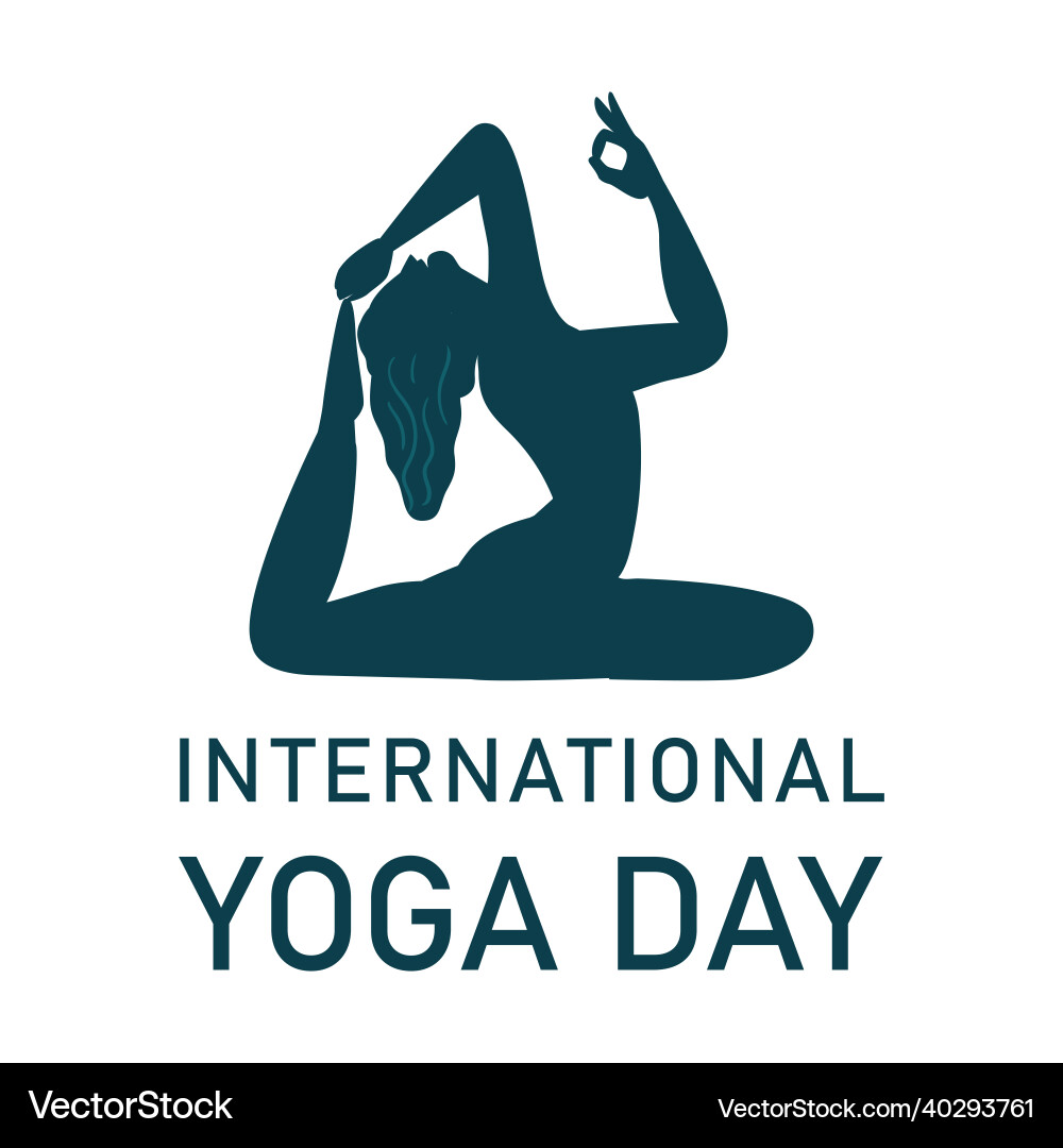 Stylish yoga day with text effect dark blue Stylish yoga day with text effect dark blue vector image