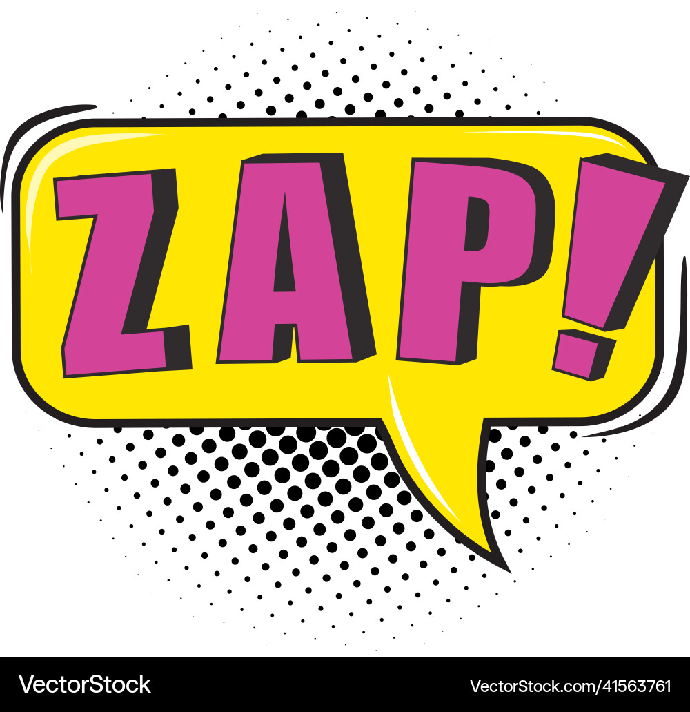 Text message in cartoon frame with halftone effect Vector Image
