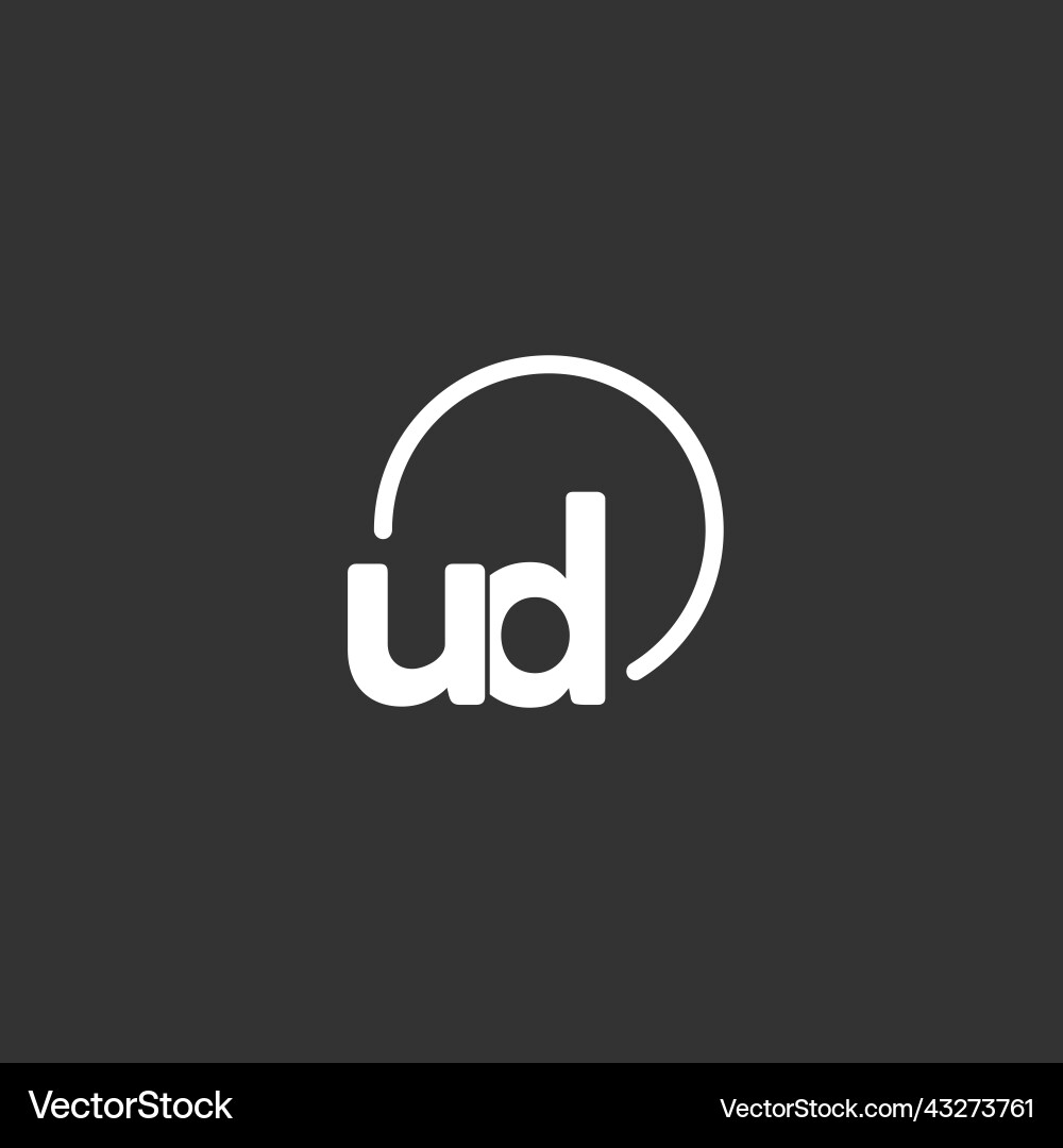 Ud initial logo with rounded circle Vector Image