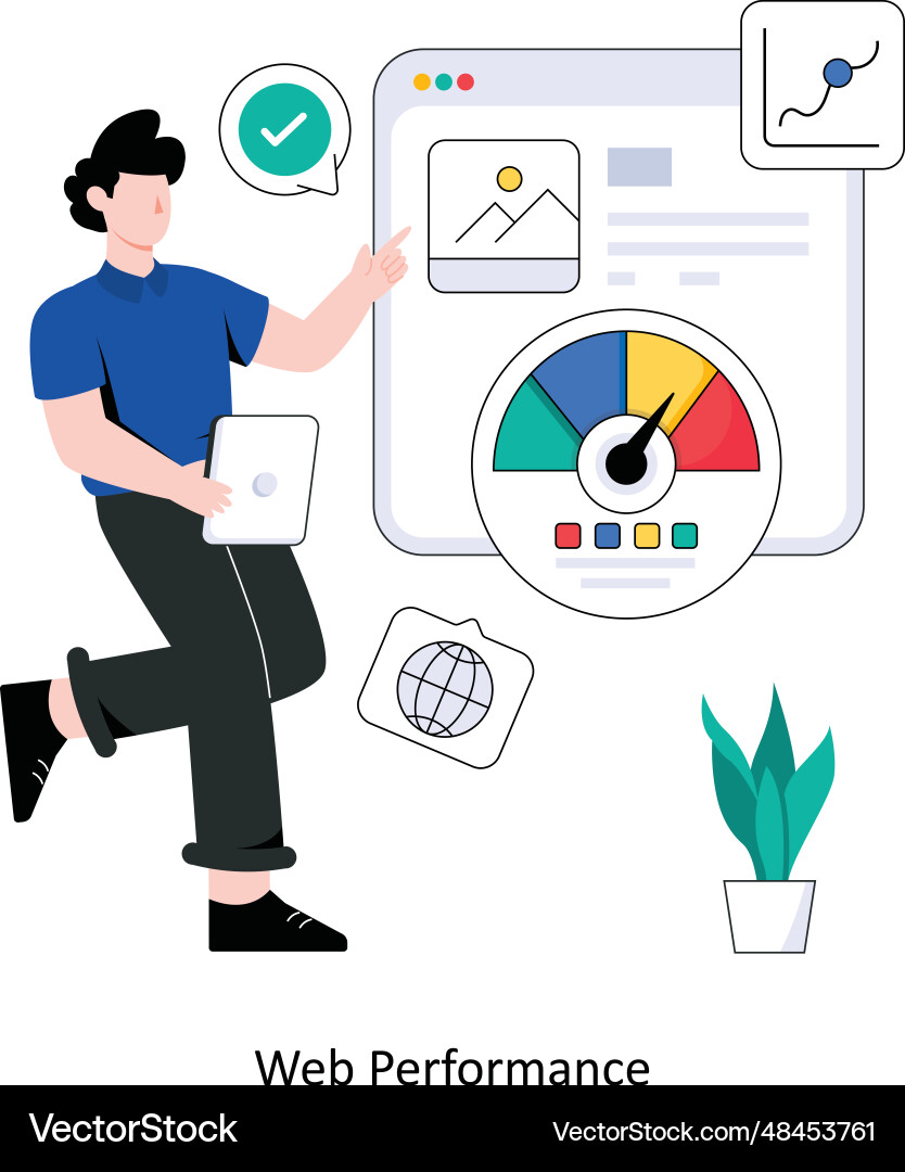 Web performance flat style design vector image