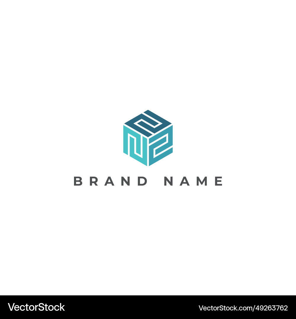 Abstract initial hexagon letter mw or wm logo Vector Image
