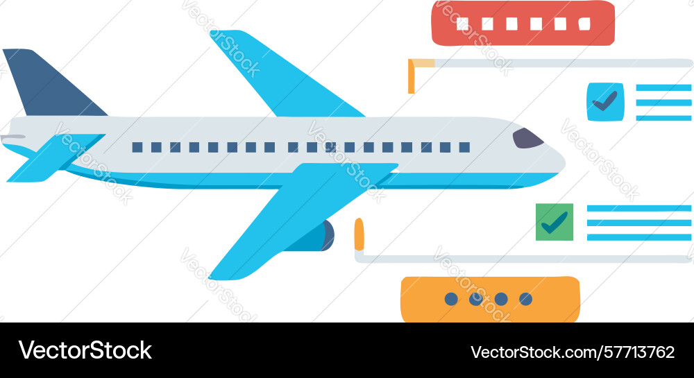 Airplane with document icons design generative ai vector image