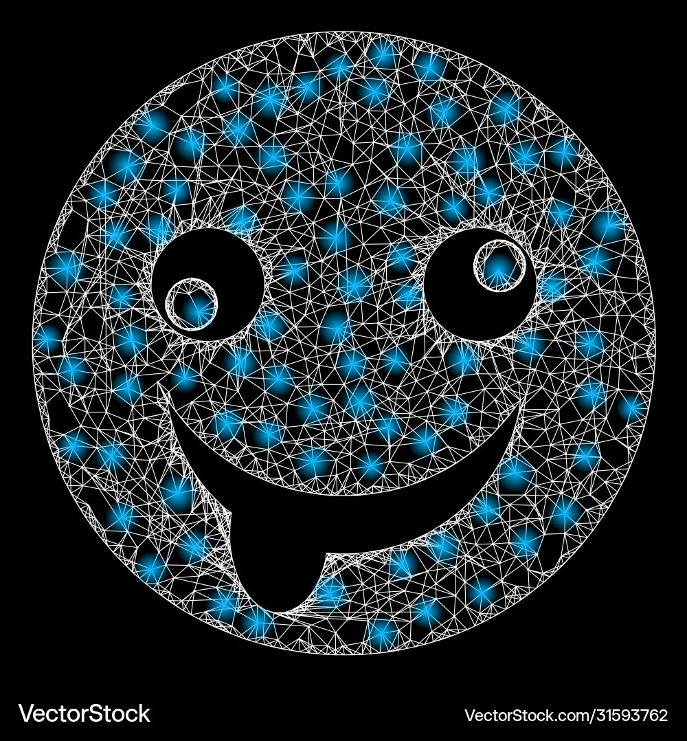 Bright web net idiot smiley with glare spots Bright web net idiot smiley with glare spots vector image