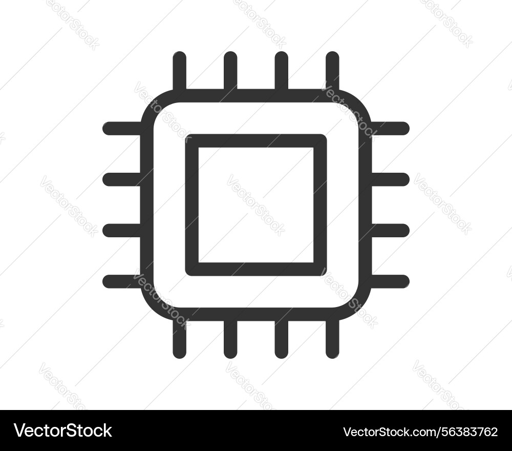 Clean icon of a microchip representing technology vector image
