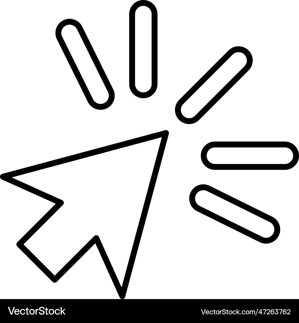 Click cursor pointer icon line outline symbol vector image