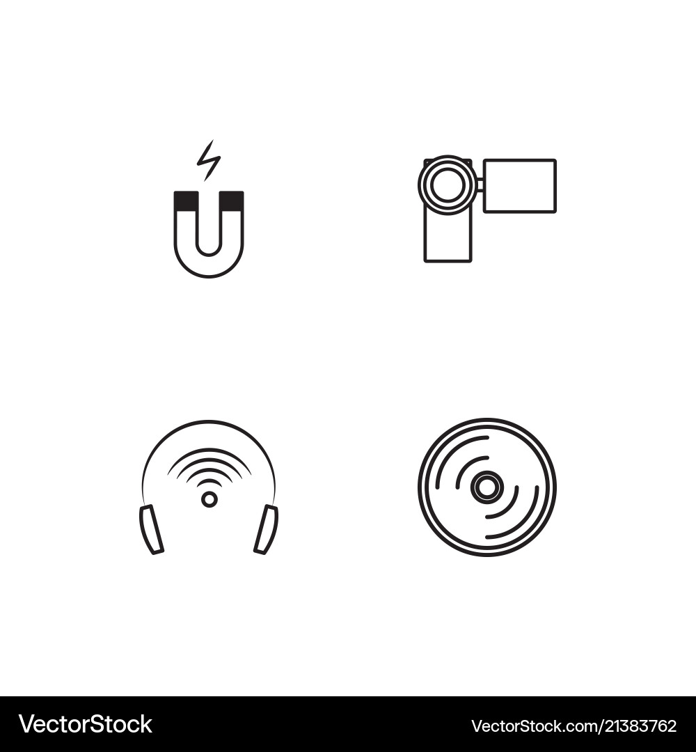 Electrical devices linear icons set simple vector image