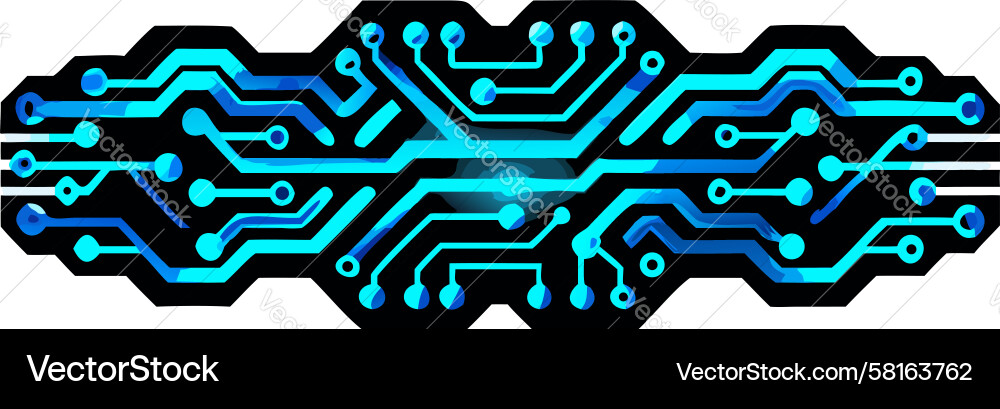 Glowing Circuit Tech Pattern Vector Image