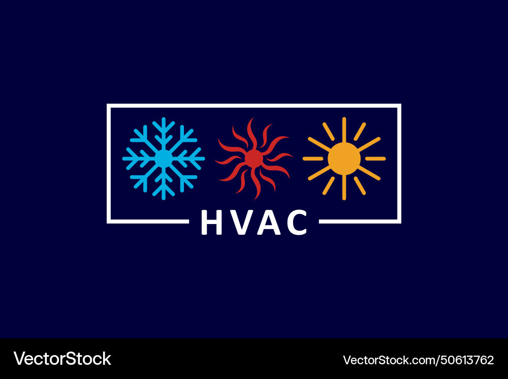 Hvac icon set heating and cooling Royalty Free Vector Image