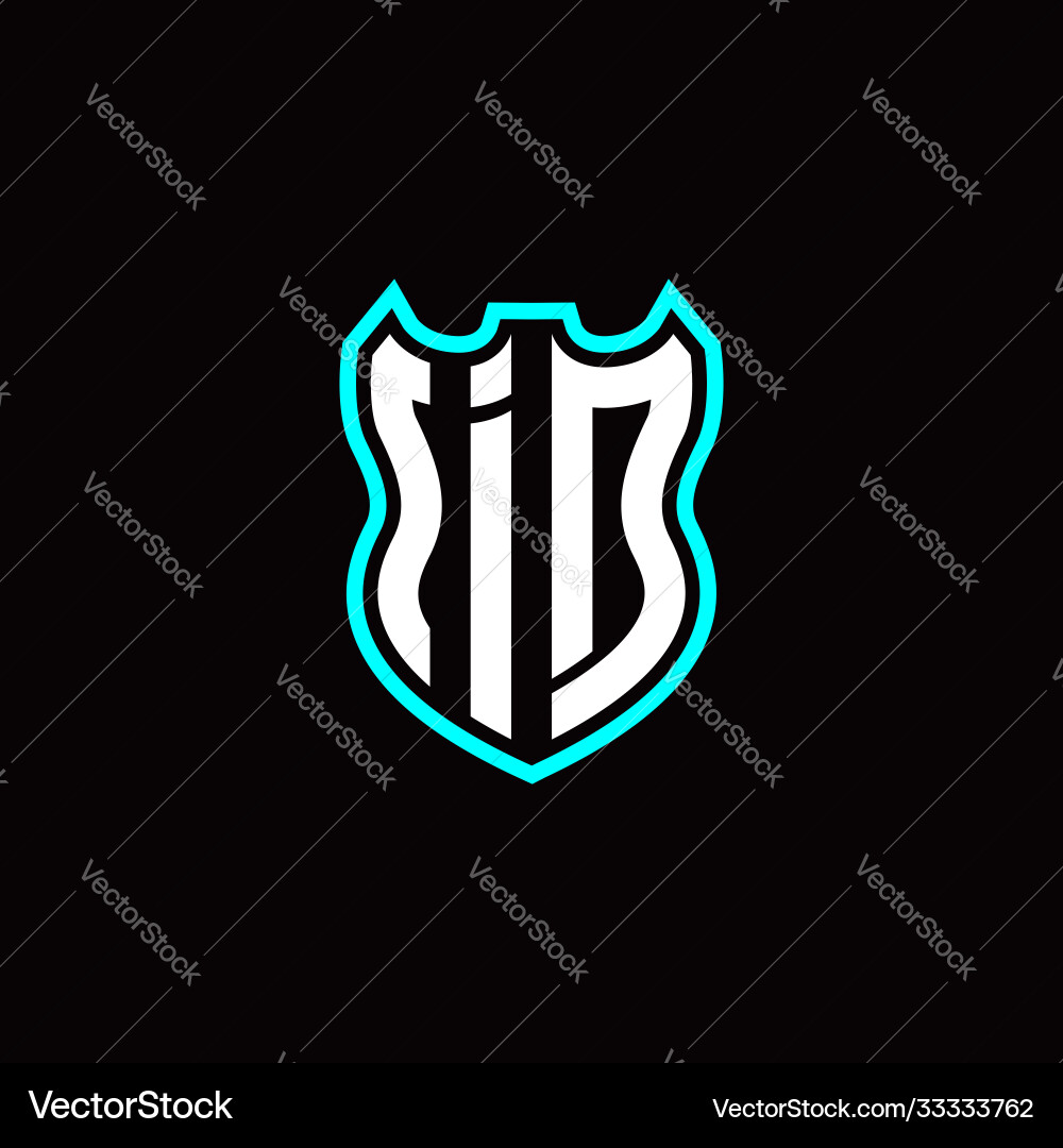I d initial logo design with shield shape I d initial logo design with shield shape vector image