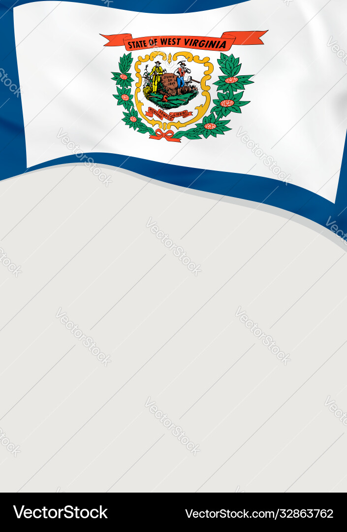 Leaflet design with flag west virginia us Vector Image